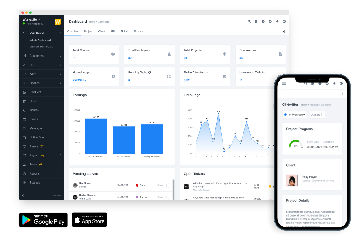 Worksuite Dashboard